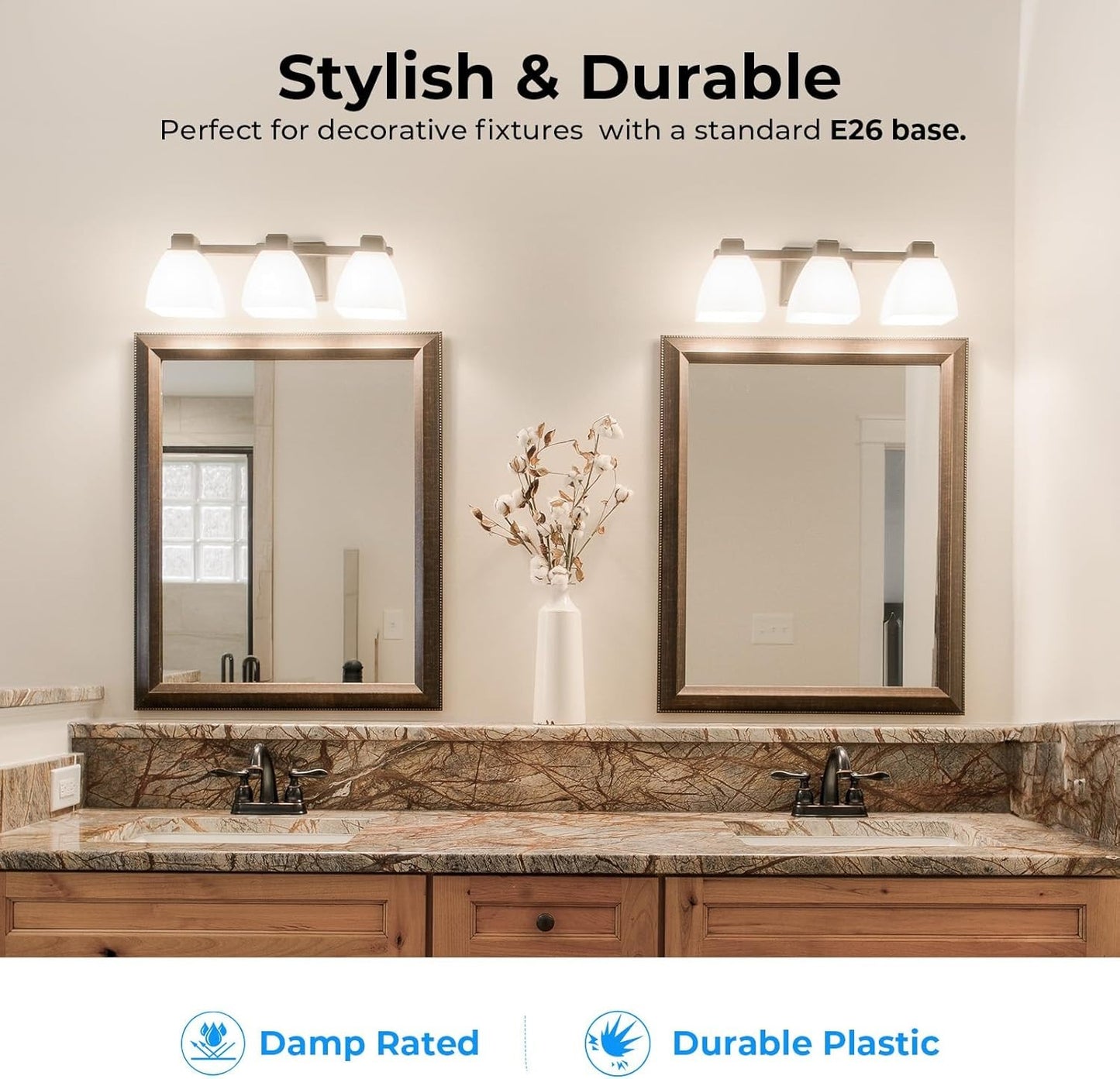 Vanity Light Bulbs for Bathroom, G25 LED Globe Light Bulbs for Makeup Mirror Dre
