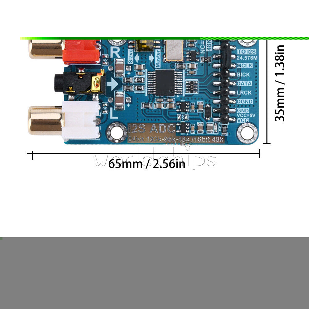 I2S ADC Audio I2S Capture Card Module Master Slave Mode Development Board DIY