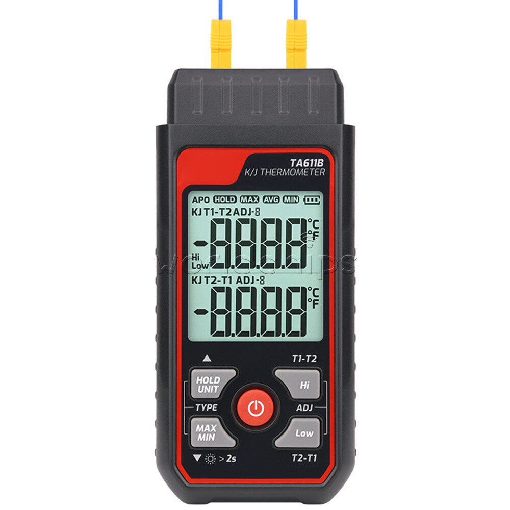 TASI TA611A/B Digital Thermocouple K/J Thermometer Contact Temperature Tester