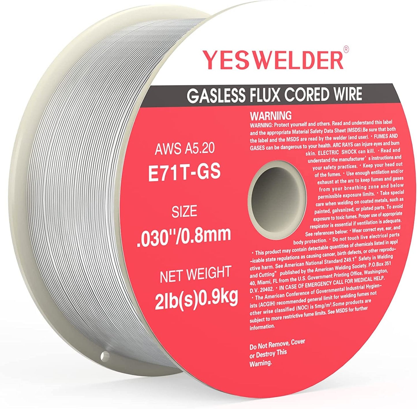 Flux Core Gasless MIG Wire, E71T-GS Mild Carbon Steel .030-Inch Diameter 2-Pound