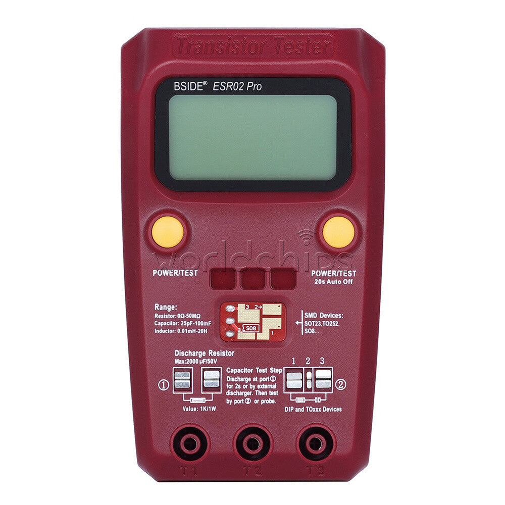 Transistor Tester Detector Meter ESR/SMD Diode Triode Smart Resistor LCD Display
