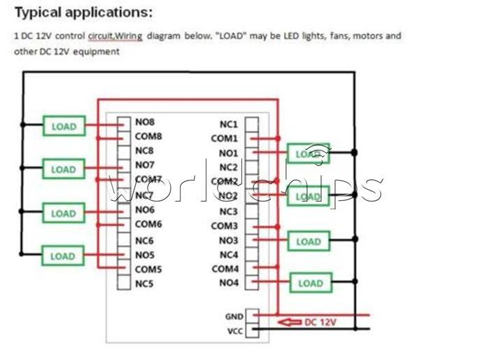 12V 8CH Bluetooth Relay Android Mobile Remote control Switch for Motor LED Light