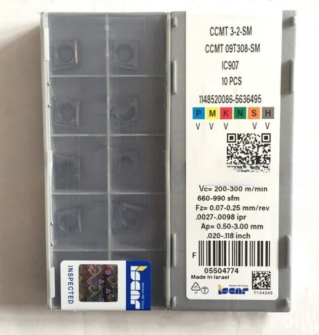 10Pcs For Iscar CCMT09T308-SM IC907 CCMT3-2-SM CNC turning blade Carbide insert