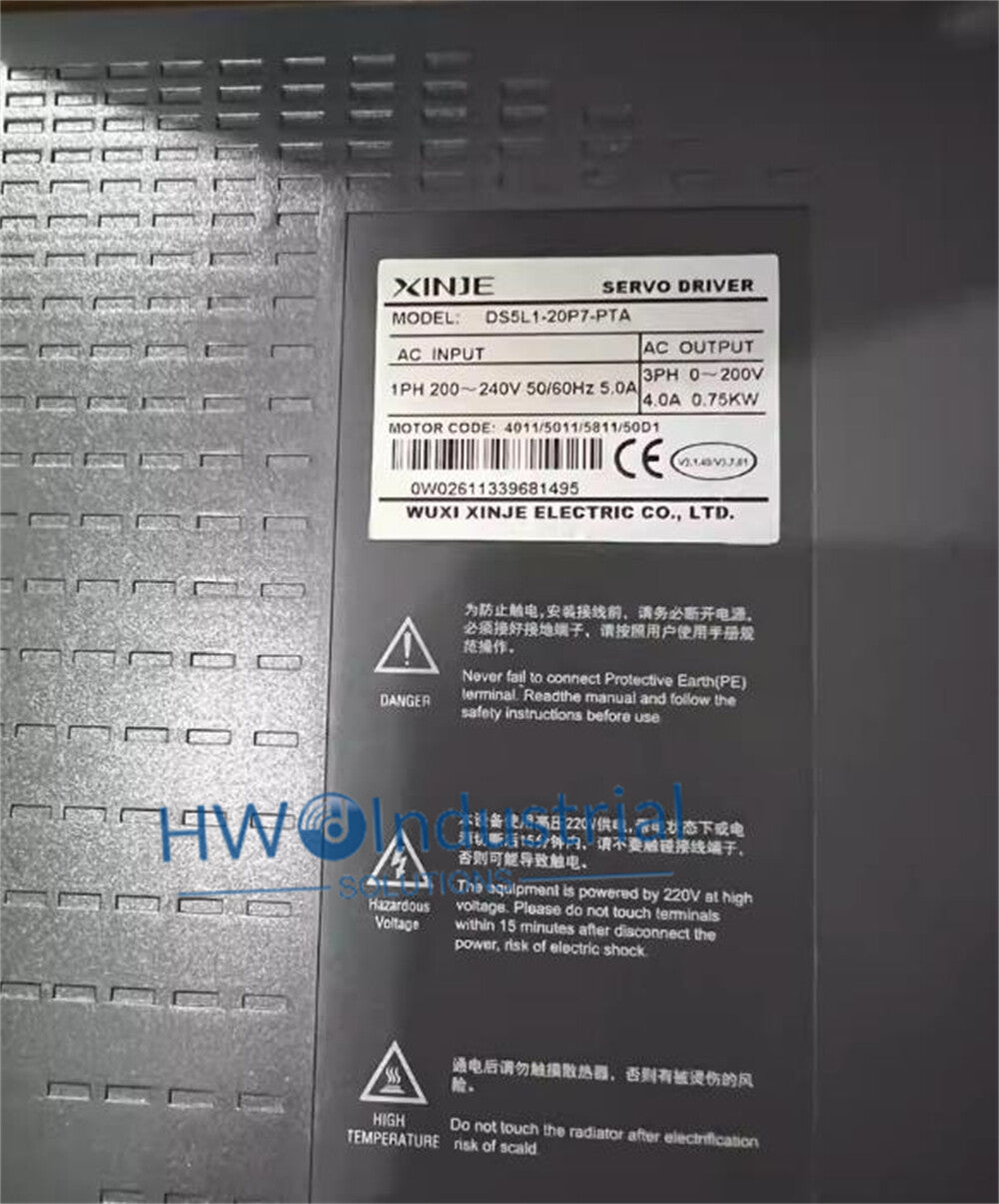 1/Piece  DS5L-20P7-PTA 750W XINJE Servo Driver