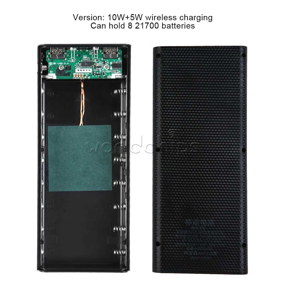 Removable Battery Power Bank DIY 8 Batteries Fast Wireless Charging Welding-Free