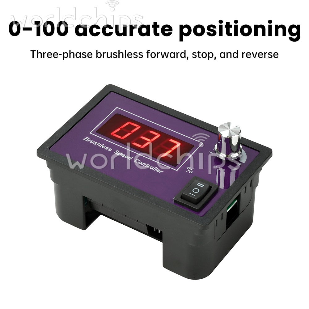 10-55V15A Brushless DC Speed Controller 3-Phase Motor Controller Forward/Reverse