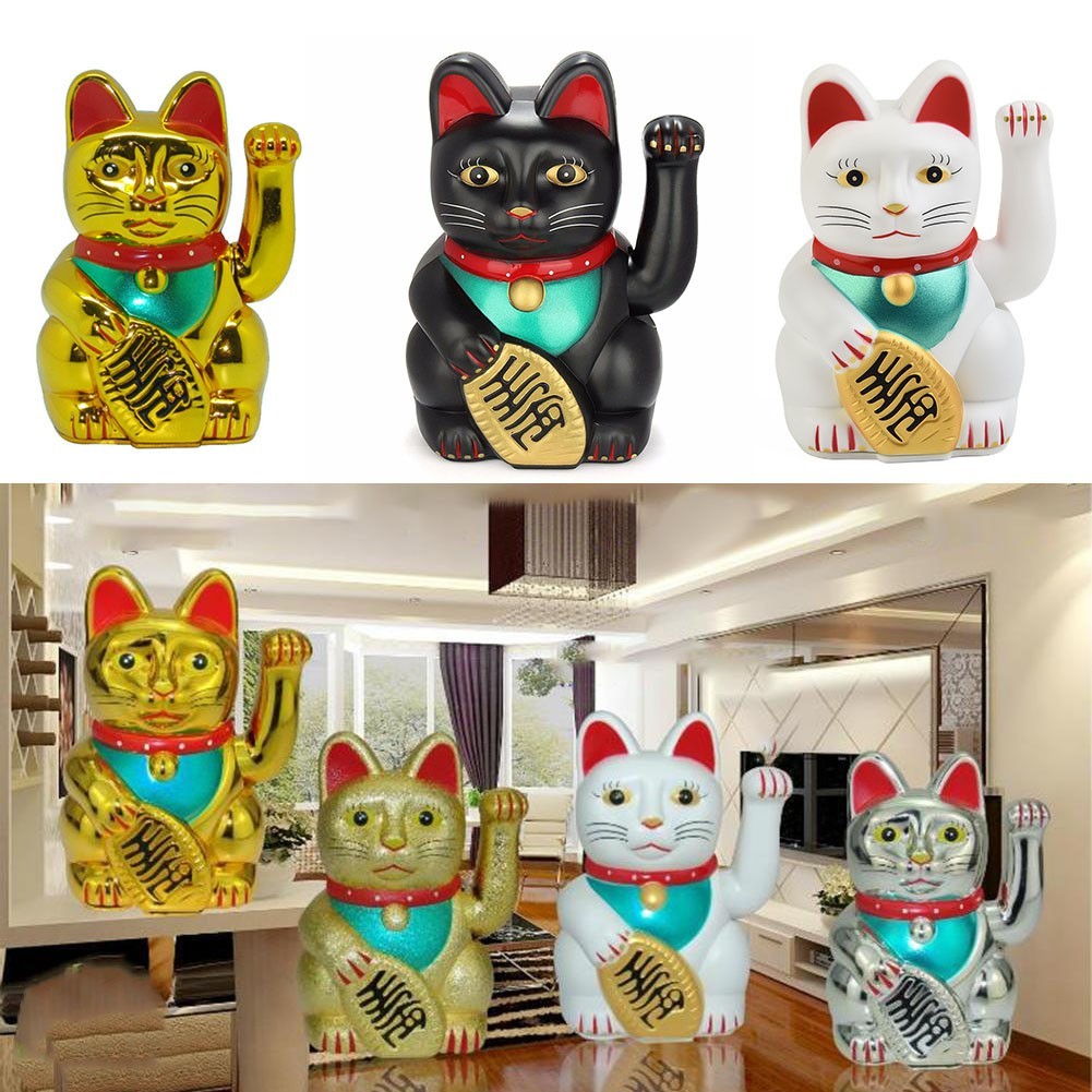 Lucky Cat Cashier  Store Opening Charm Rifeng 6 inch Electric Waving Cat