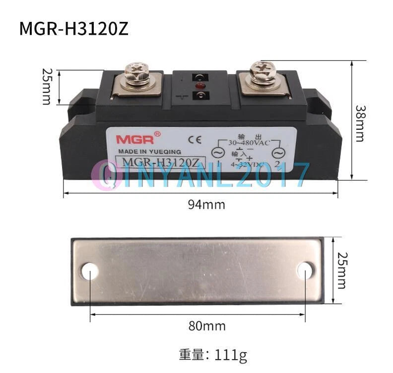 Industrial Solid State Relays Module SSR 4-32VDC to 30-480VAC 60/80/100/120-400A