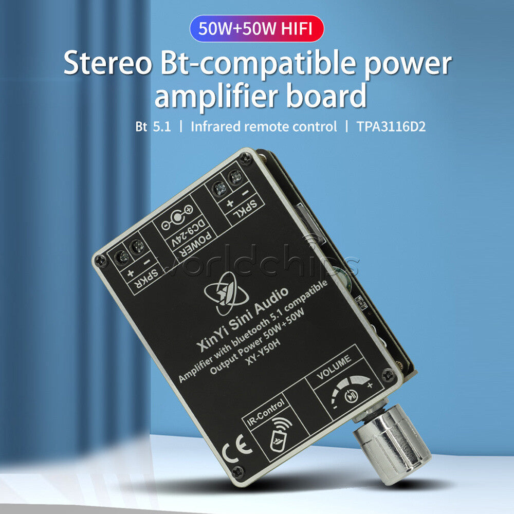 50W*2 Stereo Bluetooth HI-FI Digital Amplifier Board TPA3116 With Remote Control