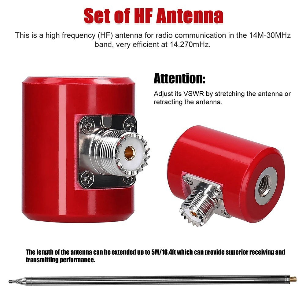 Stainless Steel Antenna for Amateur Radio 14MHz 30MHz 300W 600W Performance