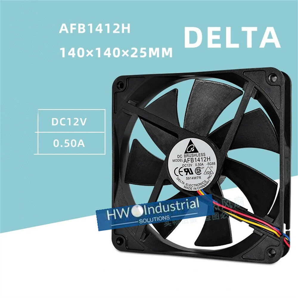 1/piece Delta AFB1412H 4-wire 14CM 12V 0.50A Chassis PWM Speed Regulation Fan