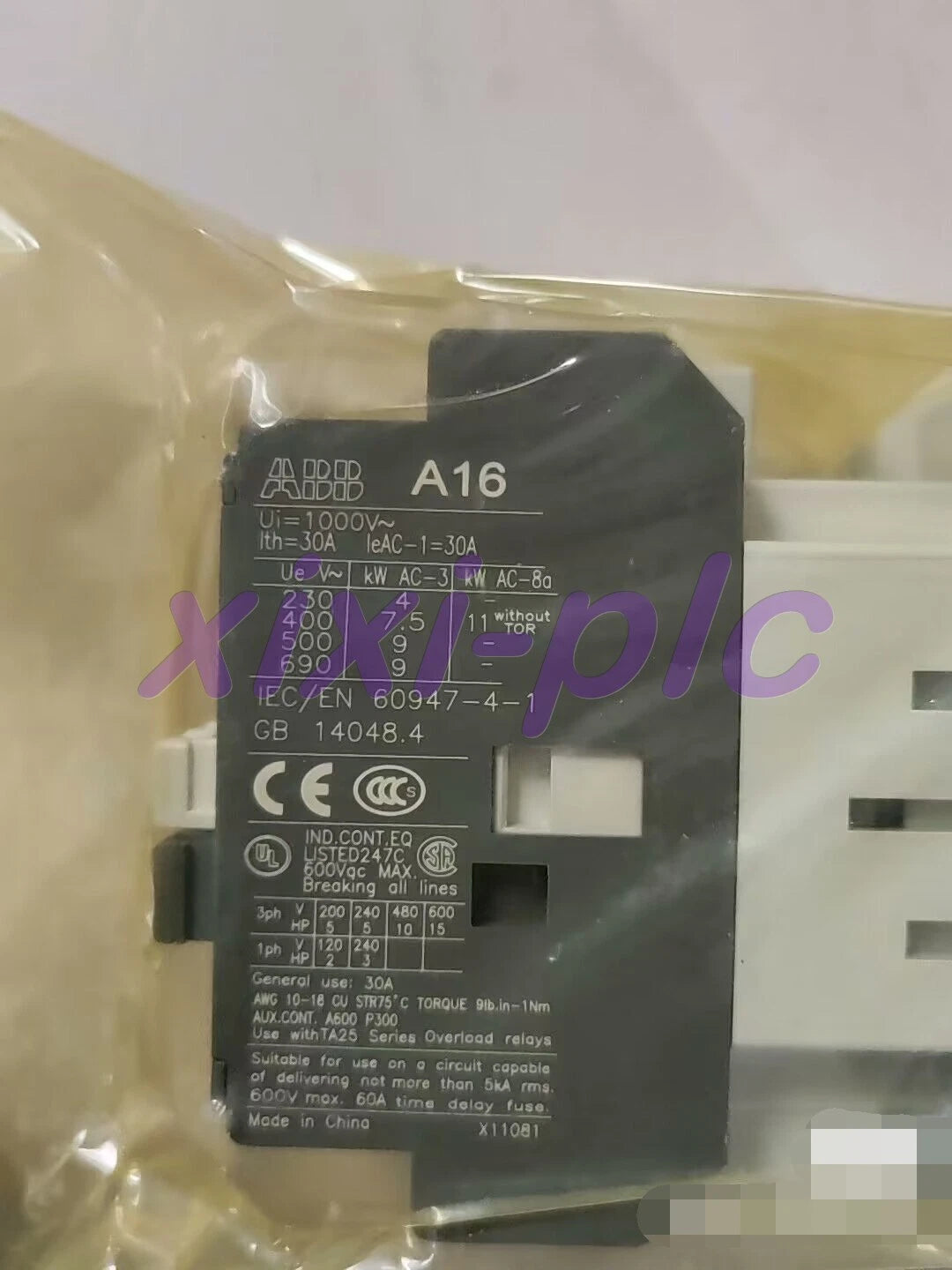 1 pcs   ABB  A16-30-10  contactor  ()   #P