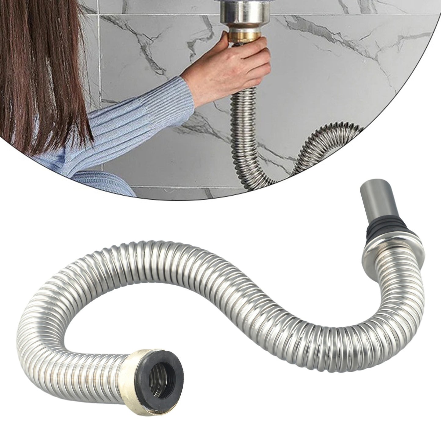 Quick Drainage Stainless Steel Kitchen Sink Drain Pipe with Sealing Lid