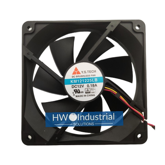 Y. S.TECH 3-wire KM121225LB 12025 12cm 12V 0.18A Computer Chassis Cooling Fan