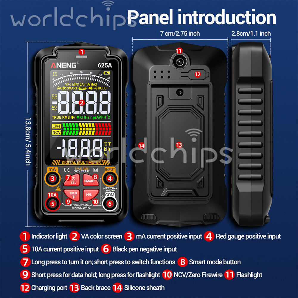 ANENG Smart Digital Multimeter Rechargeable Non-contact Voltage Current Tester