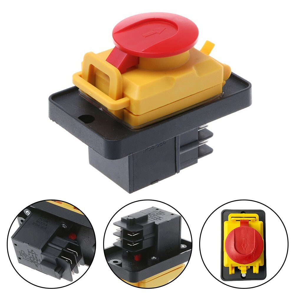 1PCS For KJD12 4-Pin 16A 250V Stop & Waterproof Magnetic Pushbotton Switch
