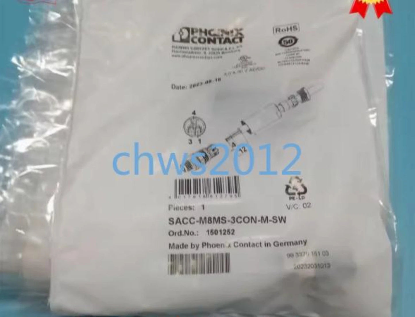 1 PCS   SACC-M8MS-3CON-M-SW1501252 PHOENIX CONTACT #P