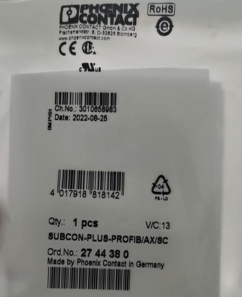 1pcs PHOENIX CONTACT 2744380 Connector SUBCON-PLUS-PROFIB/AX/SC