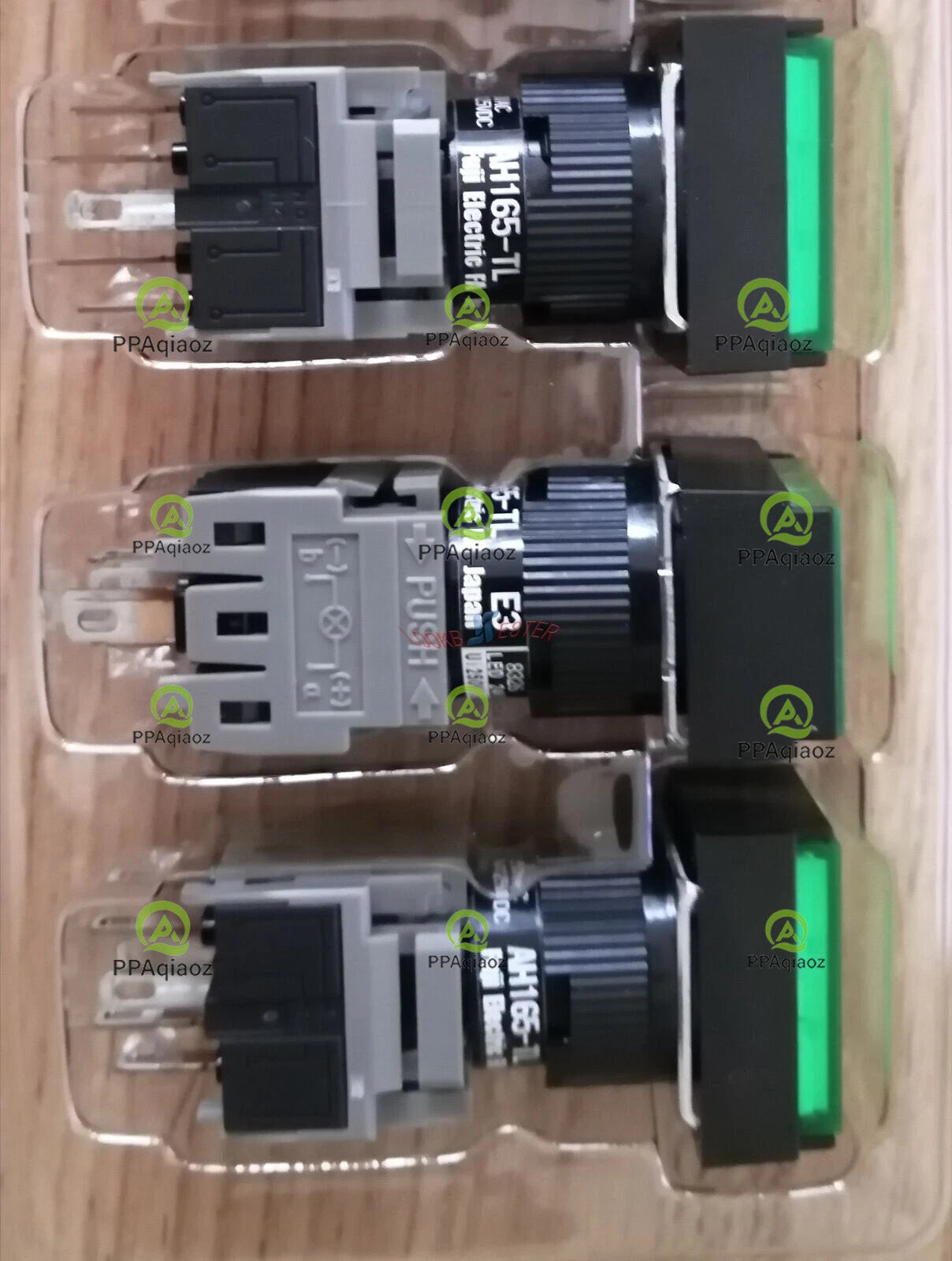 5pcs For Green Pushbutton Command Switch 24VDC LED For FUJI AH165-TLG11E3  #