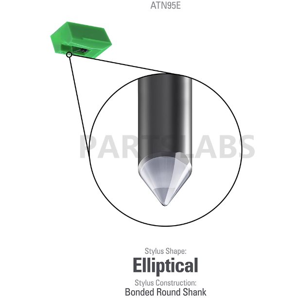 Turntable Needle / Stylus for Audio technica ATN-95 ATN95 AT-3400 Elliptical Tip