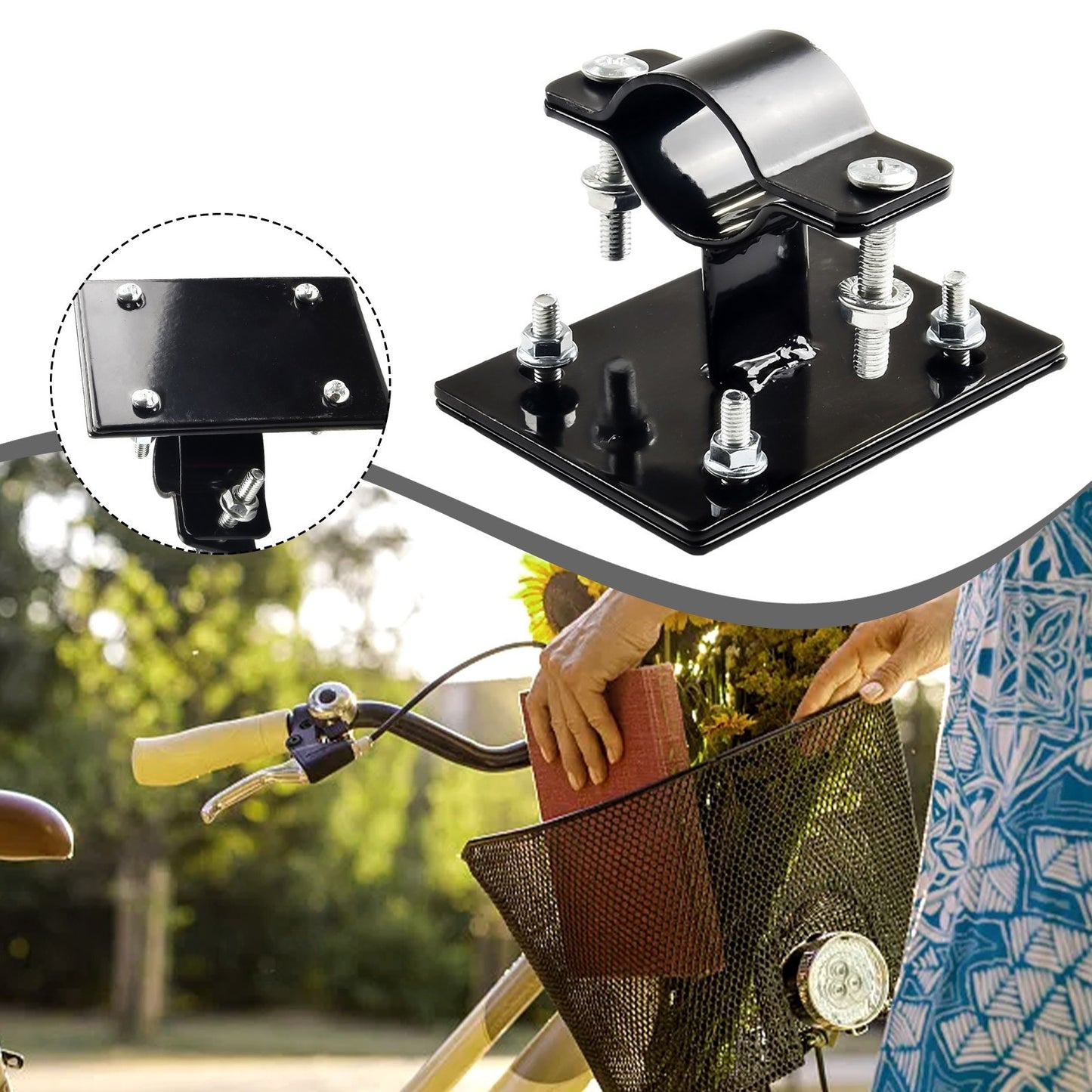 Bike Basket Fixed Holder Mount Fixing Bracket For Scooter EbikeBicycle Accessory
