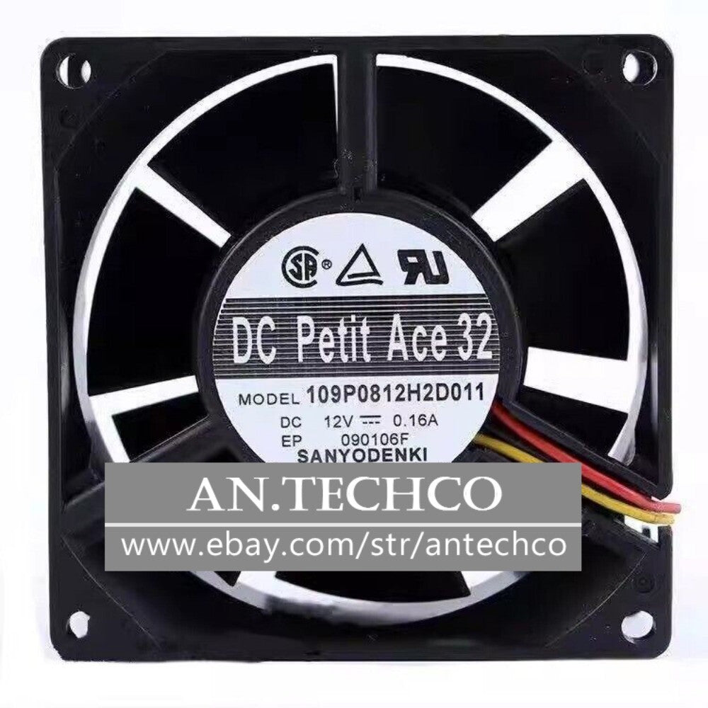 1PCS 109P0812H2D011 8032 DC12V 0.16A 8CM 3-Wire Silent Cooling Fan