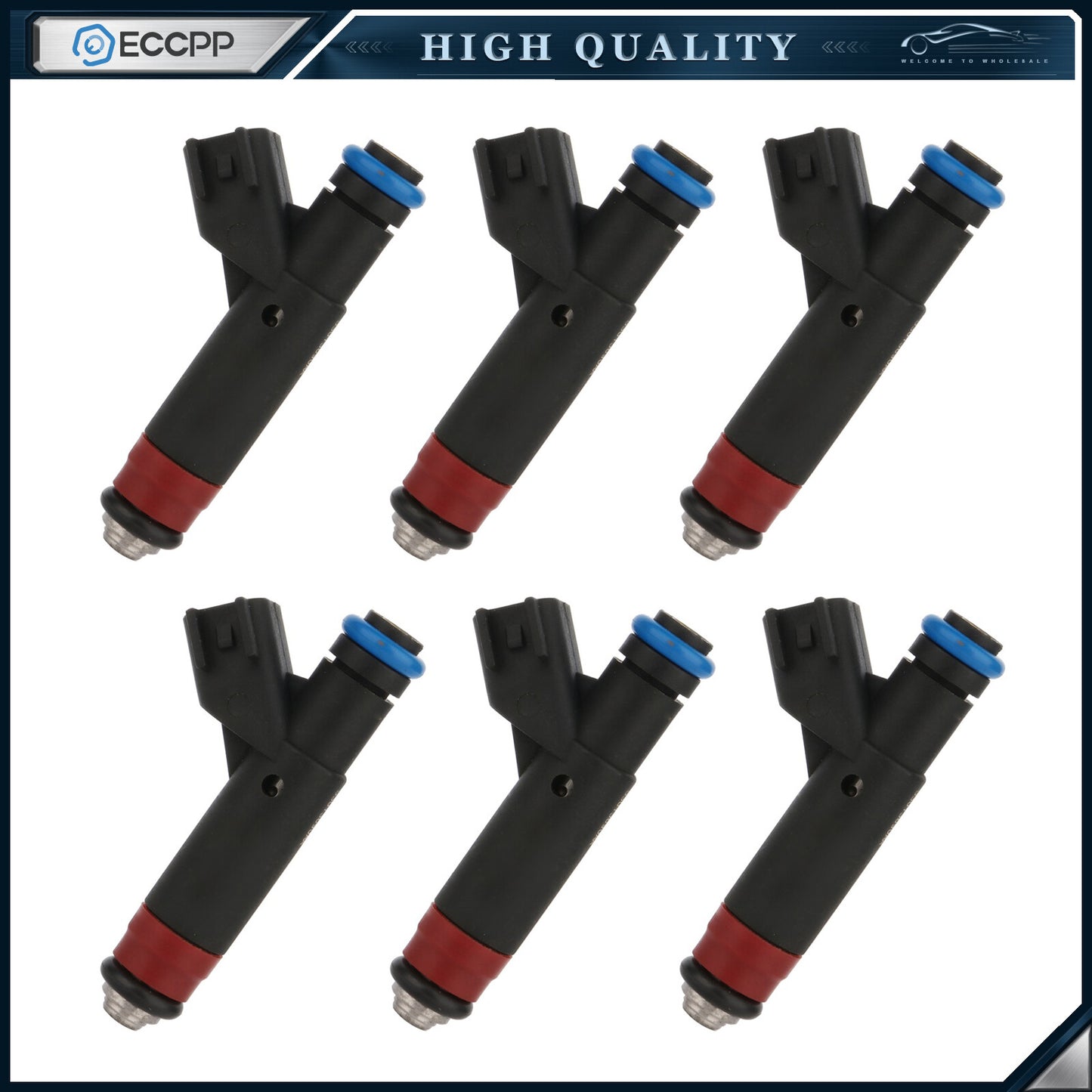 6pcs Fuel Injectors For Jeep Wrangler 2006 2005 4.0L 53013690AA