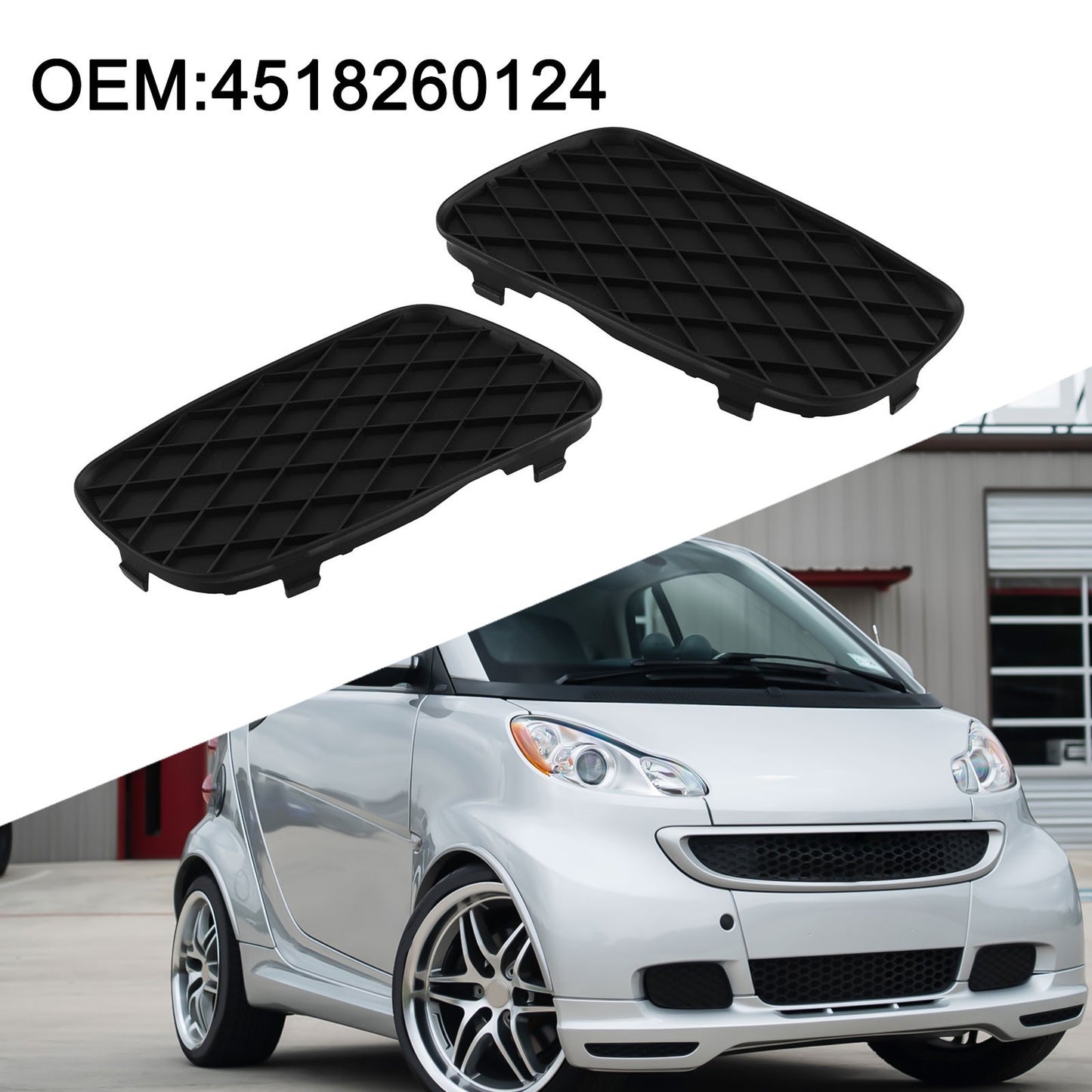 Bumper Compatible Fog Lamp Covers Designed for Smart For Fortwo Vehicles