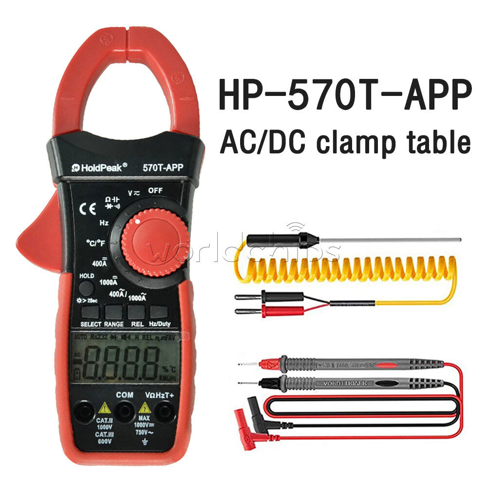 HP570T-APP 400A Handheld Digital Clamp Meter Multimeter AC DC Volt Amp Tester