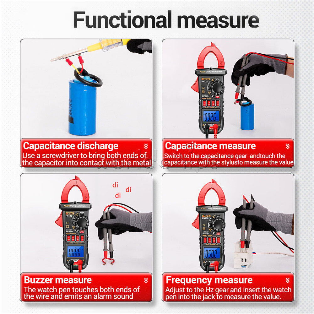 ANENG PN128 Clamp Meter AC/DC Voltage Current Backlight Auto Range Multimeter
