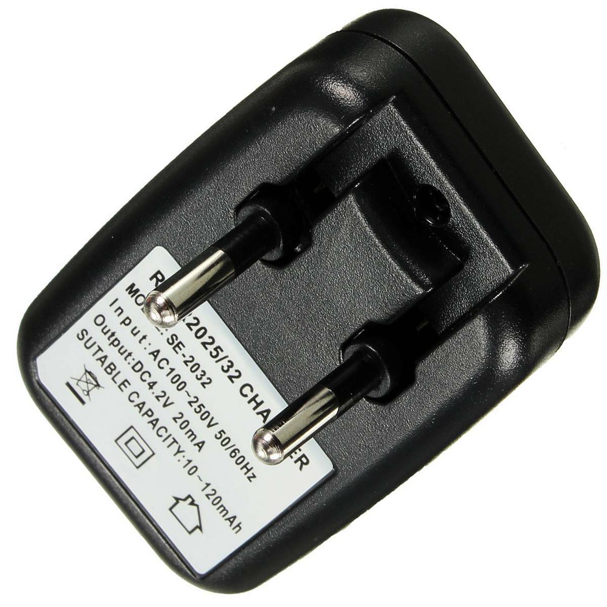 100-250V Charger For 3.6V Rechargeable Lithium LIR2032 /2025 Cell Button Battery