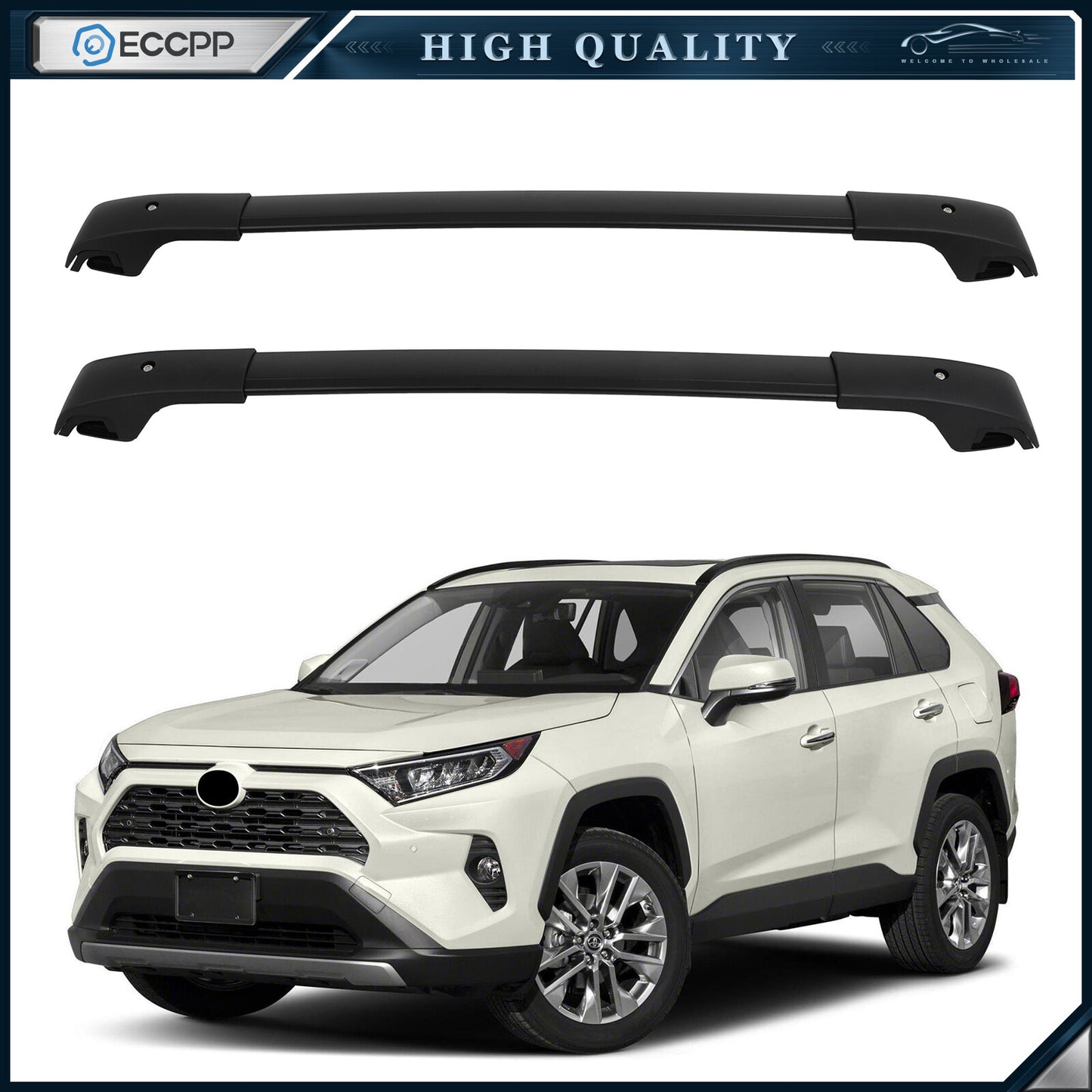 Roof Rack Cross Bar Cargo Luggage Carrier For 2013-2018 Toyota RAV4 Aluminum