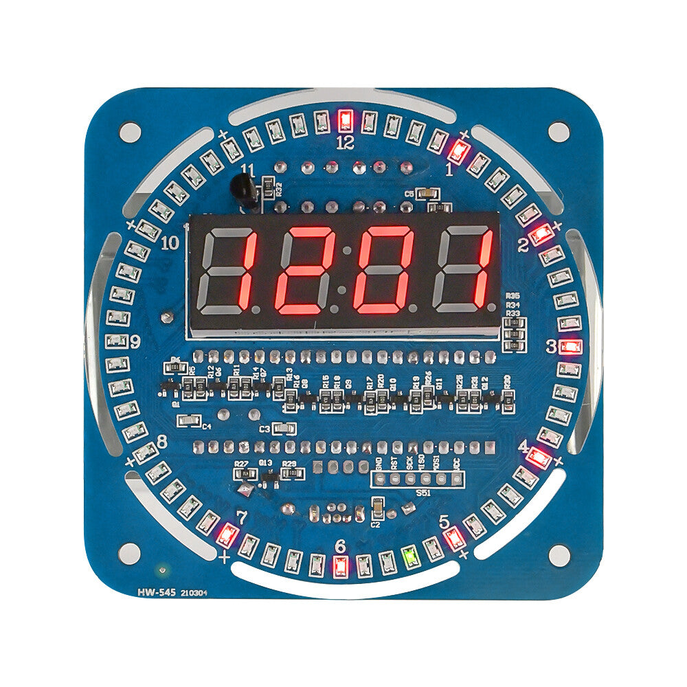 DS1302 Electronic Clock 51 MCU Learning Board Rotating LED Clock Kit /Assembled