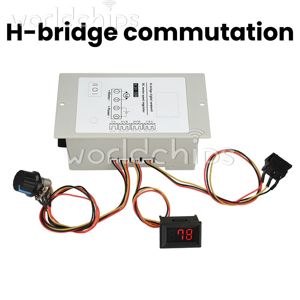 DC 10-55V 20A H-Bridge DC Brushed Motor Speed Controller with Digital Tachometer