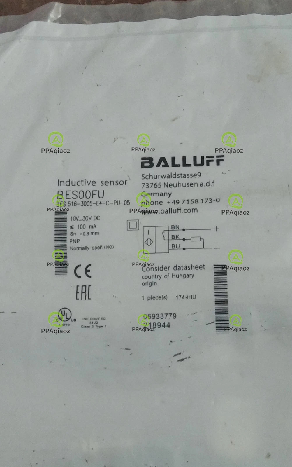 1Pcs  BALLUFF BES 516-3005-E4-C-PU-05（BES00FU)sensor Fast delivery