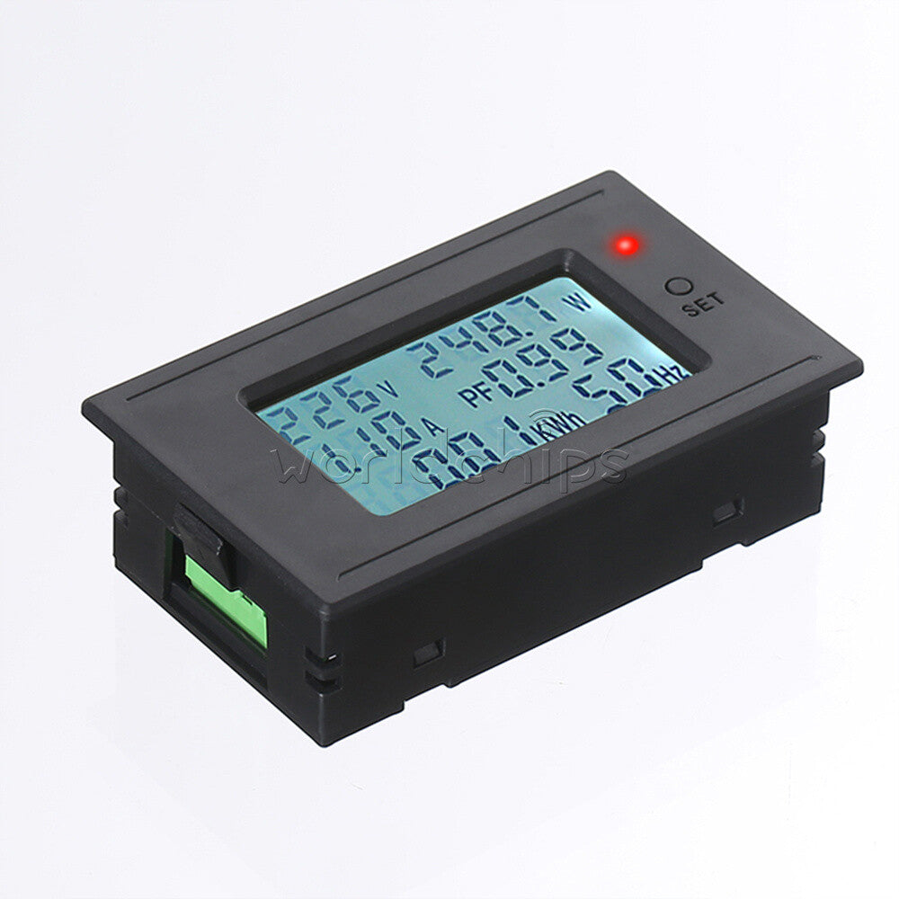 Digital LCD Electrical AC Combo Meter Voltage Current Amp KWh Watt Power Monitor