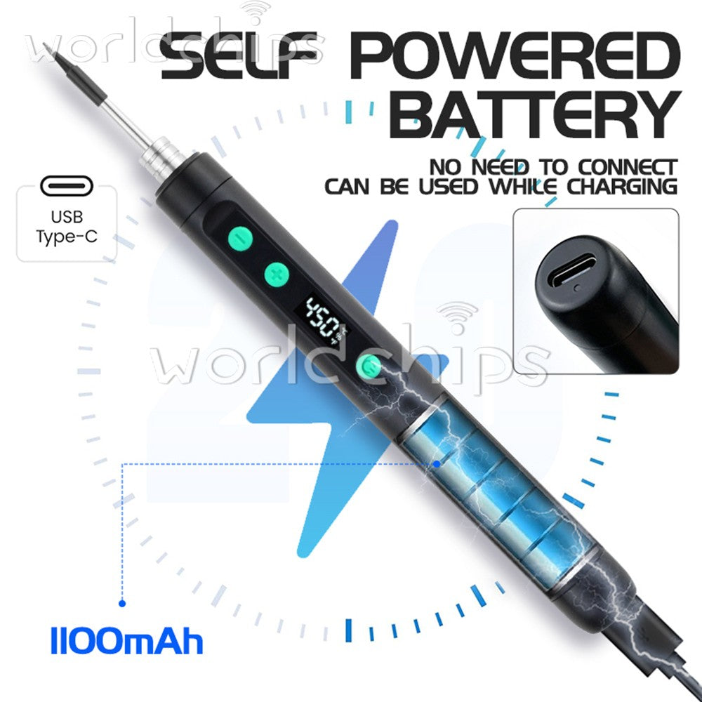 Cordless Soldering Iron Kit 1100mAh USB Rechargeable Portable Soldering Iron Set
