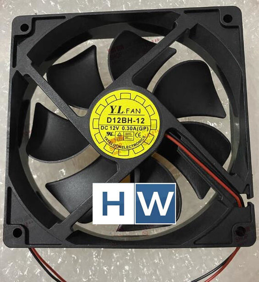 1PC YaLn FAN D12BH-12 2-wire DC12V 12CM 12025 cooling fan