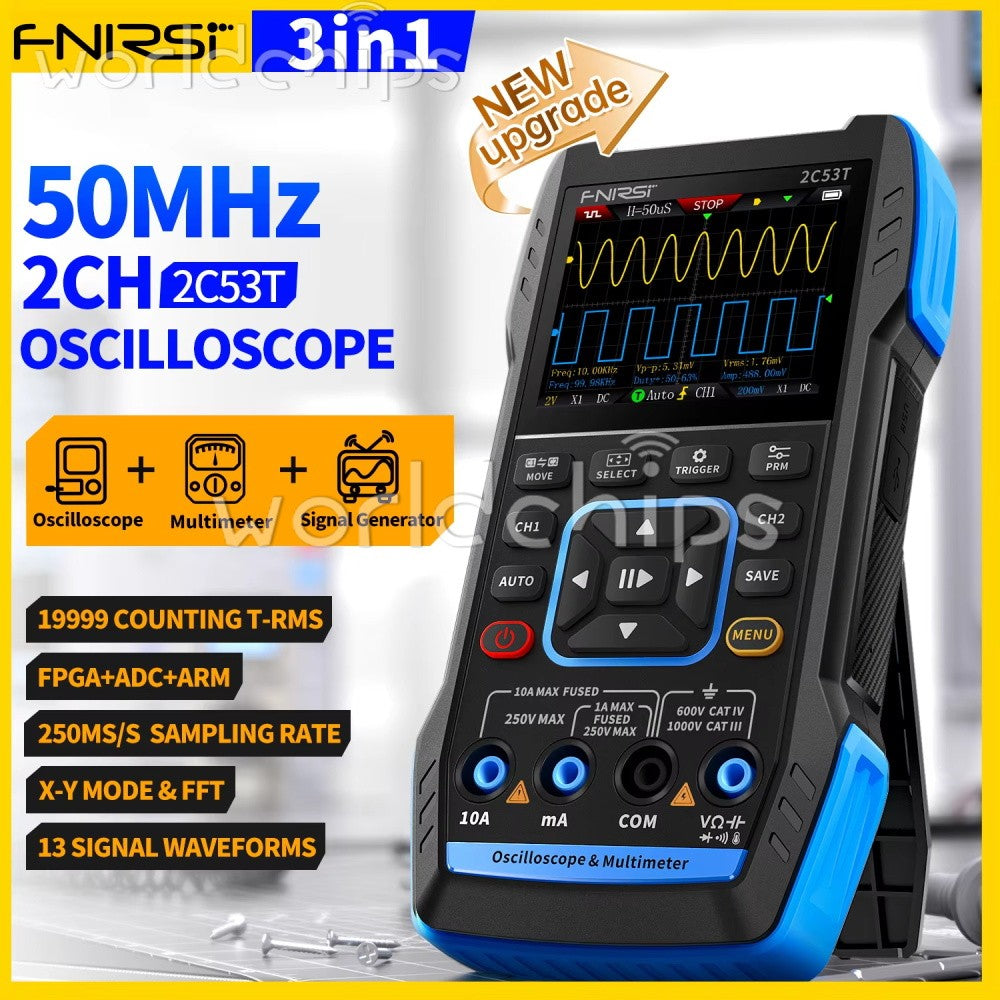FNIRSI 2C23T / 2C53T Smart Digital Oscilloscope Multimeter Signal Generator