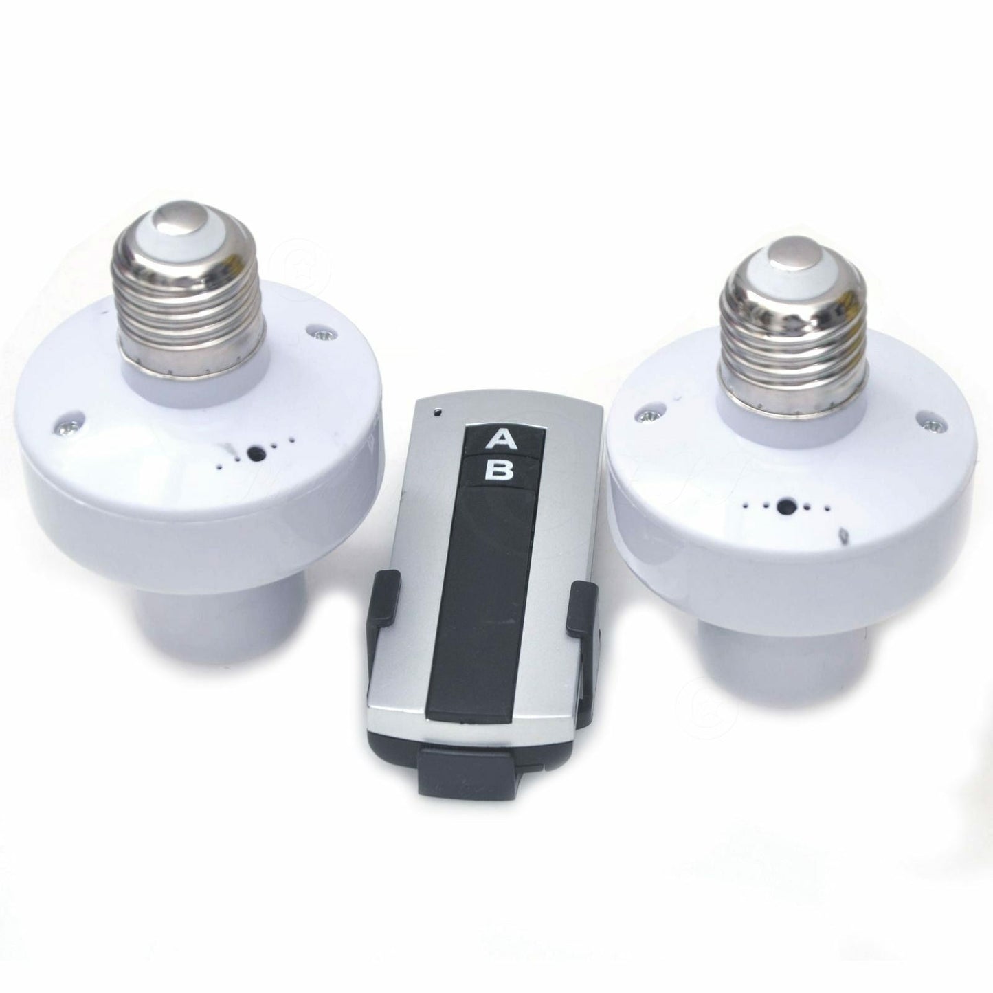 Wireless RF Remote Control E27 Screw Light Lamp Base 1 Controller With 2 Holder