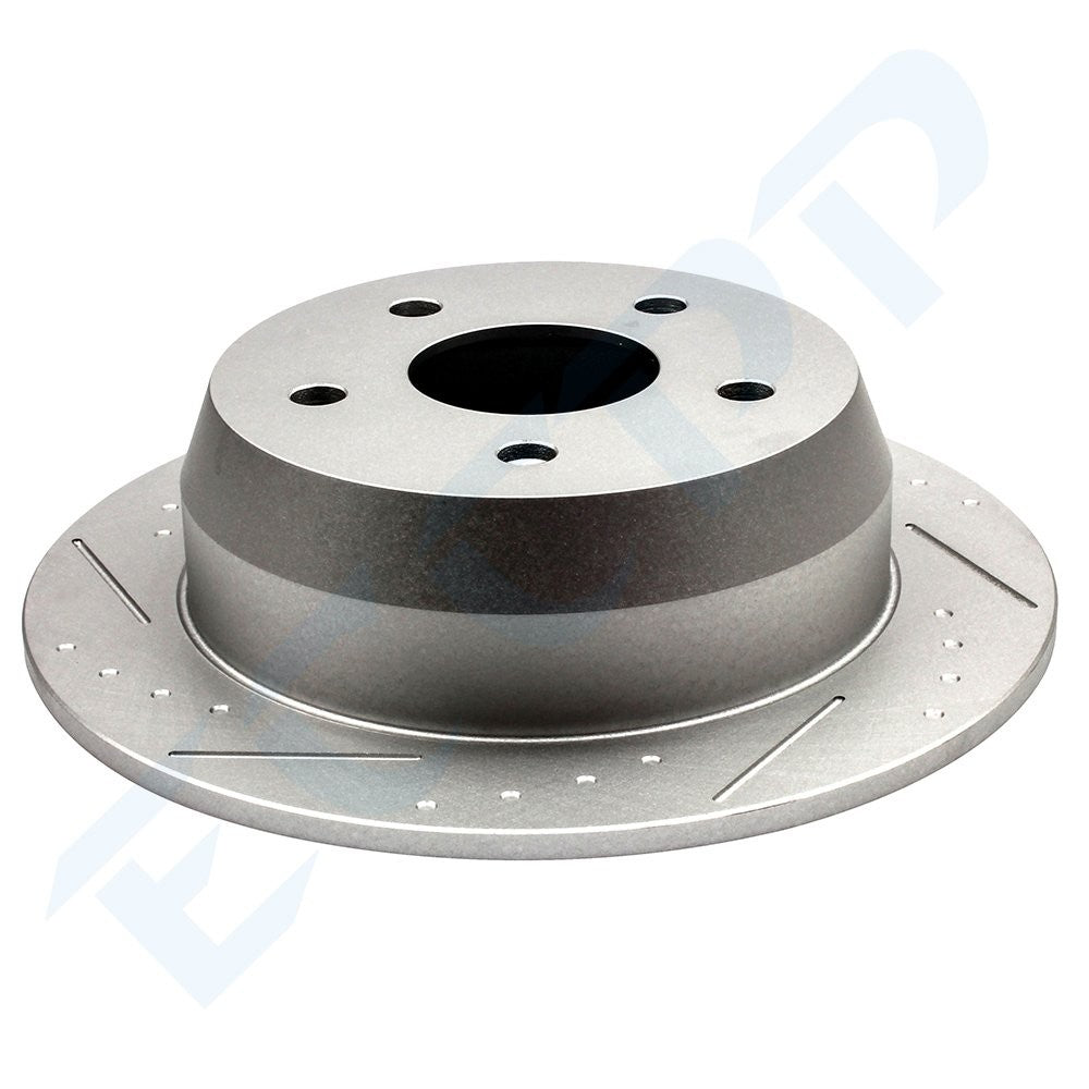 5-Lug Front Rear Brake Rotors for 1999-2004 Jeep Grand Cherokee Drilled Slotted