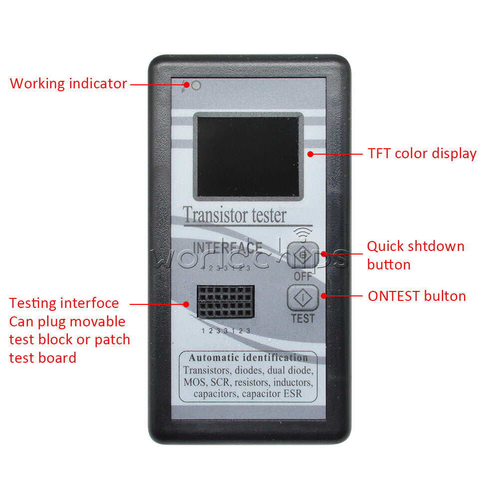 1.8" M328 TFT LCD ESR Transistor Tester Diode Triode Checker Capacitance Meter