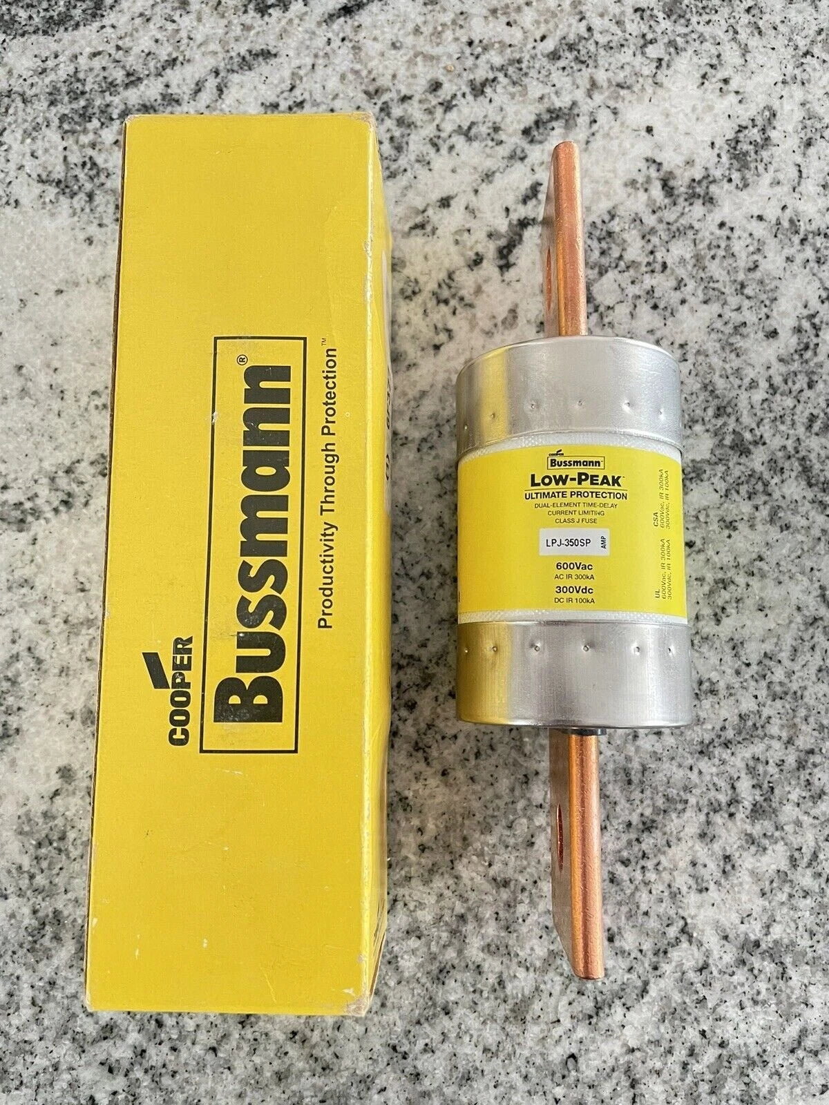 Bussmann LPJ-350SP 350 Amp 600Vac Low-Peak Dual-Element Class J Fuse LPJ350SP #P