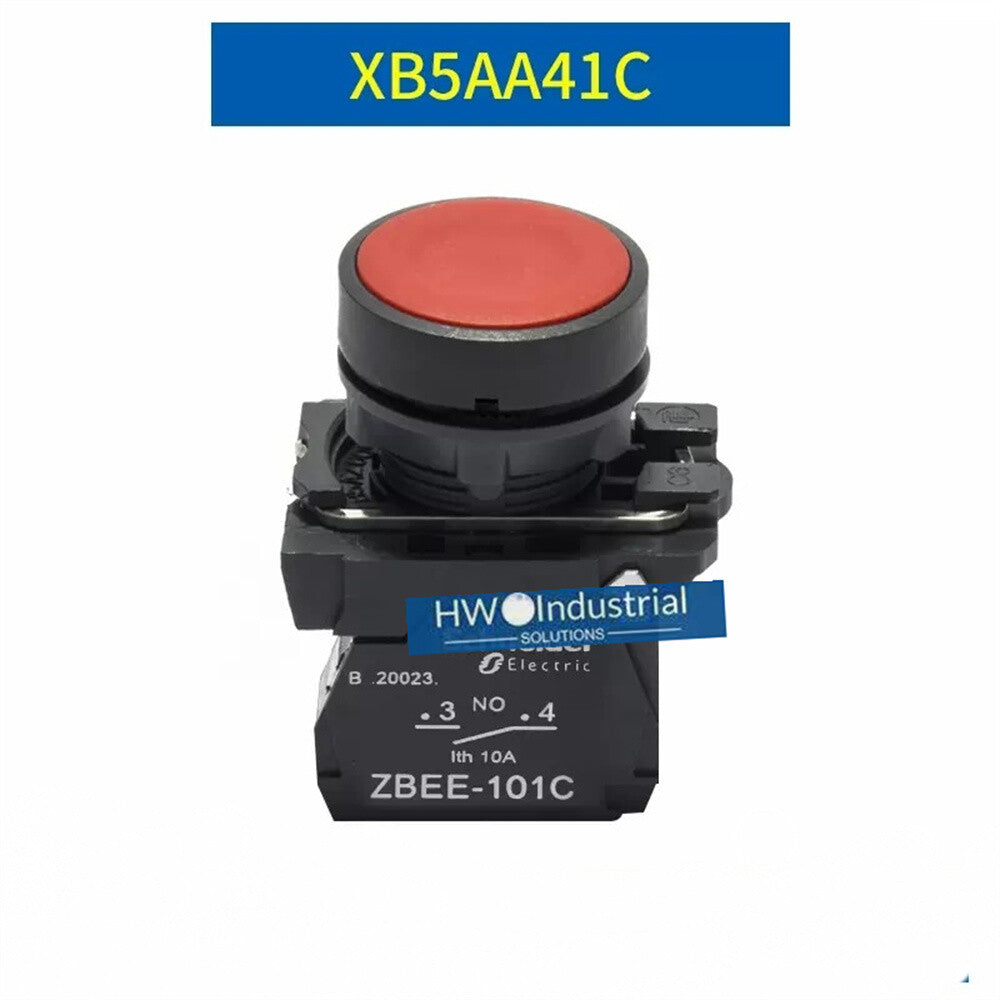 2/Pieces  XB5 Series Red Flat Button Switch XB5AA41C XB5-AA41C 1NO