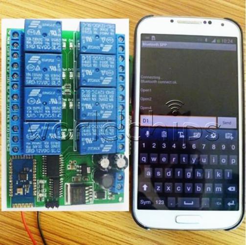 12V 8CH Bluetooth Relay Android Mobile Remote control Switch for Motor LED Light