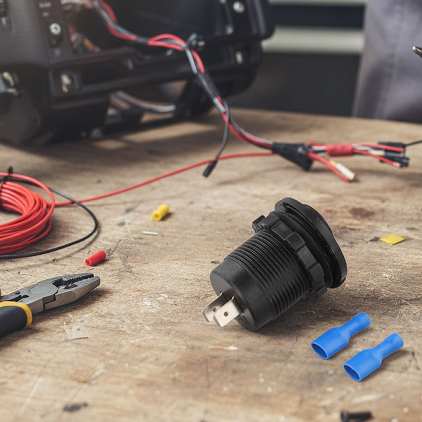 Dual USB Charger Socket with LED Indicator for Fast Charging in Vehicles