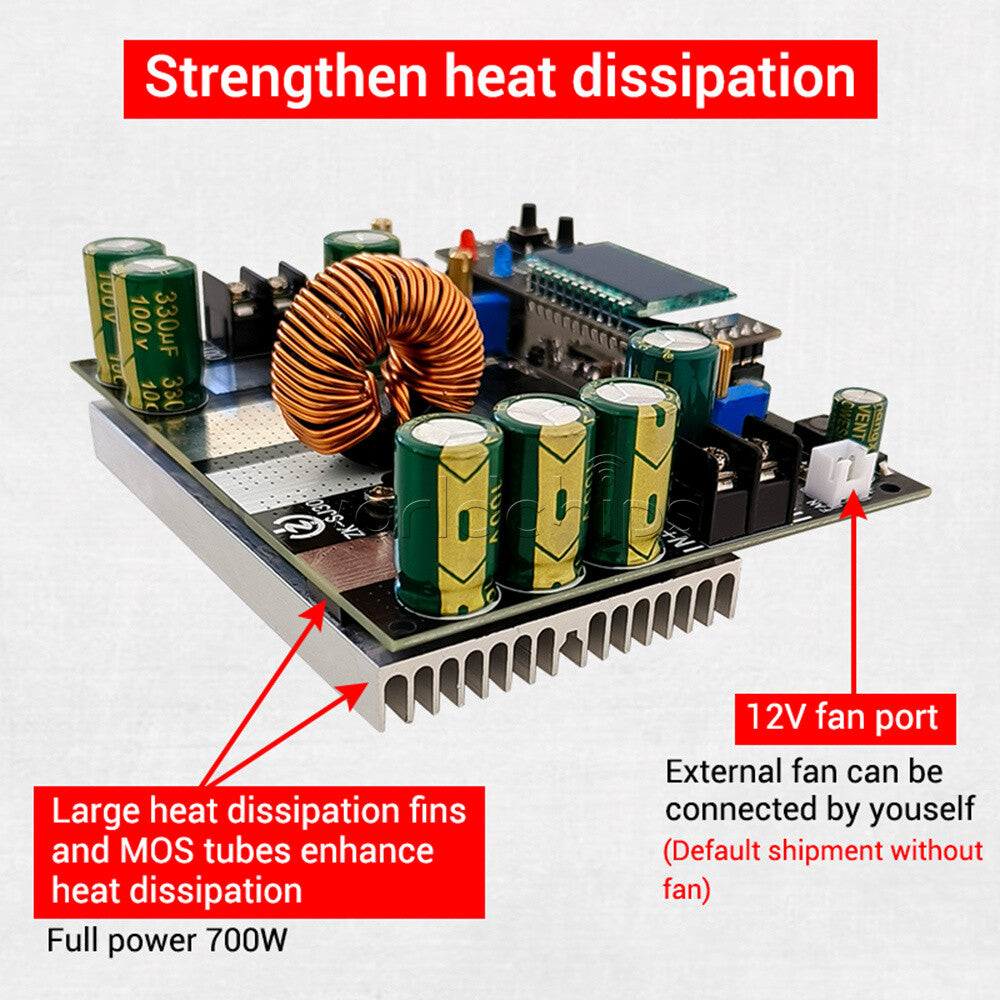 ZK-SJ30 700W Automatic Boost Buck Power Supply Module DC 6-80V to 1.3-78V 30A