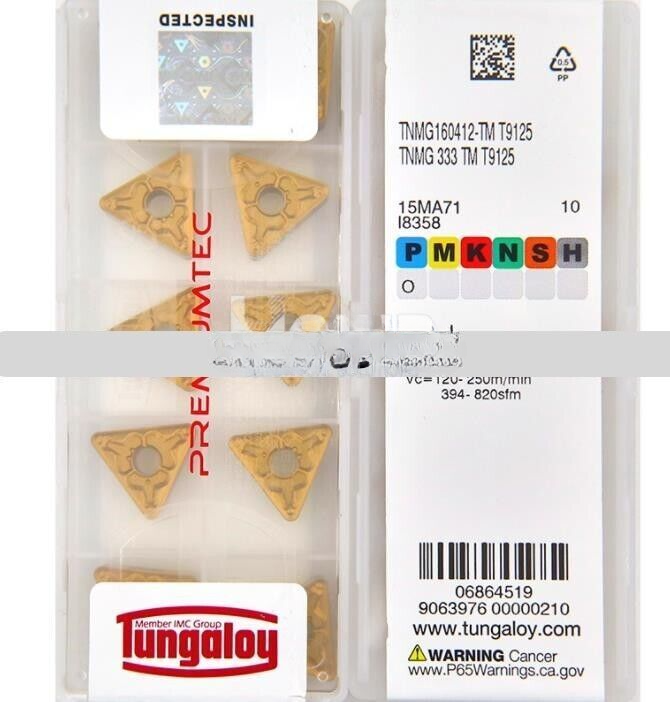 10Pcs/Box Tungaloy TNMG160412-TM T9125 TNMG333-TM Turning Blade Carbide Insert