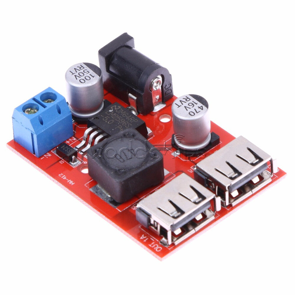 10PCS Dual USB Charger DC6V-40V TO DC5V 3A Step-Down Buck Power Supply Converter