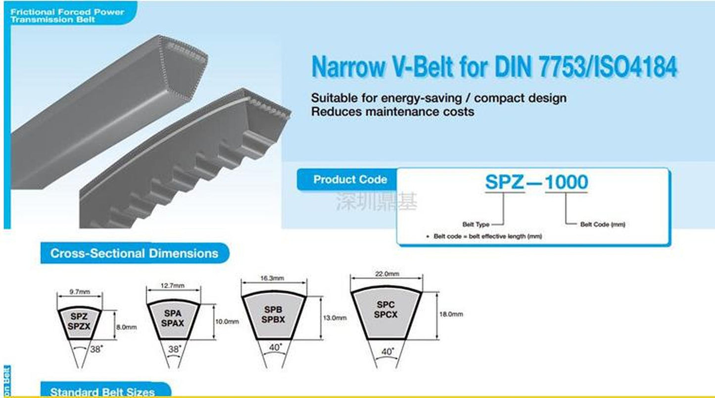 1pcs MITSUBOSHI High Speed Oil Proof V-belt SPA2260LW SPA2282LW SPA2300LW